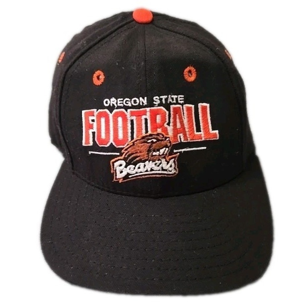 Vintage Oregon State Beavers Football Hat Snapback Cap Legacy Athletic Black 90s